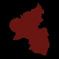 Bundesland Rheinland-Pfalz in Deutschland rot gefärbt