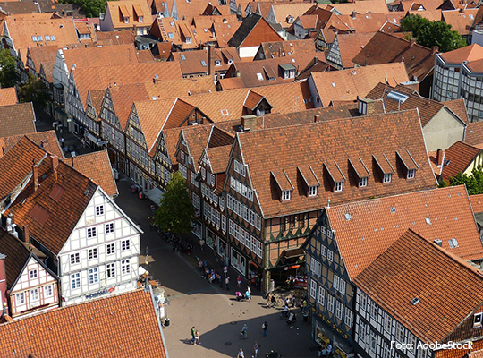 Die roten Dächer der Stadt Celle