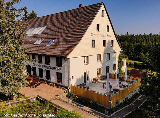 Außenansicht des Gasthauses Krone Holzschlag