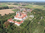 Vogelperspektive vom Kloster Roggenburg - unserer Location beim Krimidinner Roggenburg