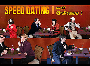 Zweier-Gruppen, die sich beim Krimidinner unterhalten