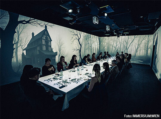 3D-Projektionen direkt auf dem Tisch im IMMERSIUM:WIEN