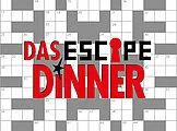 Logo von "Das Escape Dinner" mit einem Kreuzworträtsel im Hintergrund