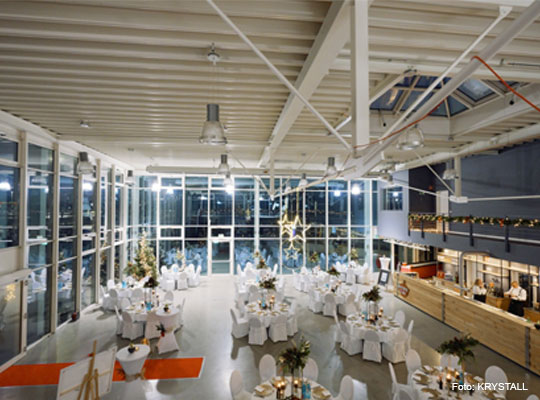 Blick von der Galerie in den großen Eventbereich