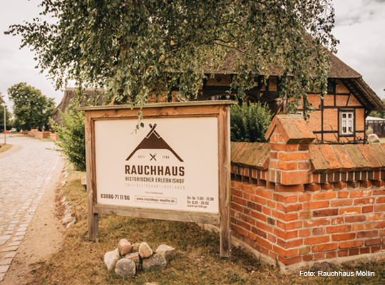 Klinkermauer vor dem Rauchhaus Möllin