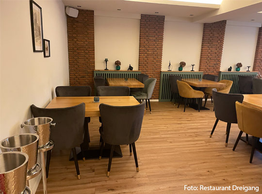 Innenansicht des Restaurants Dreigang