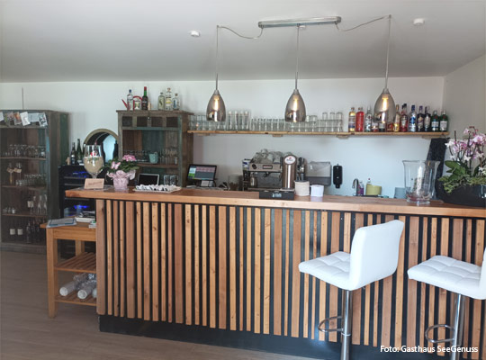 Theke und Bar mit Holztäfelung