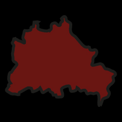 Bundesland Berlin in Deutschland rot gefärbt