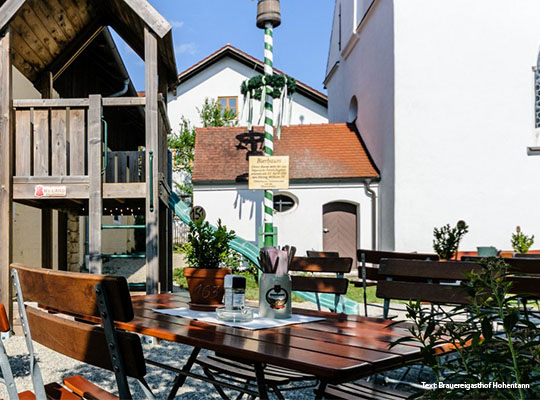 Innenansicht von einem Biergarten