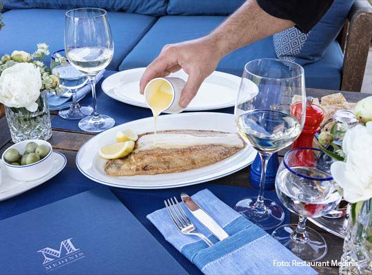 Leckere Fisch zubereitet vom Restaurant Medinis