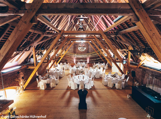 Toller Überblick über die Tenne in der Gutsschänke Hühnerhof.