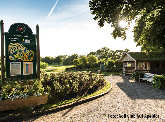 Abschlagstafel beim Golf Club Gut Apeldör