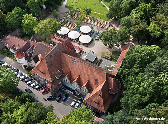 Vogelperspektive der Location Stadtwaldhaus in Krefeld