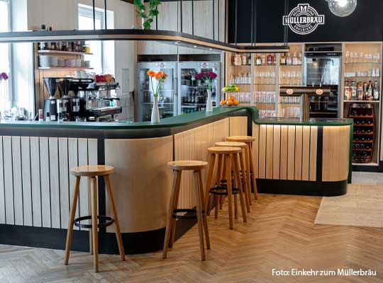 Ausschank und Thekenbereich modern gestaltet im Restaurant Einkehr zum Müllerbräu