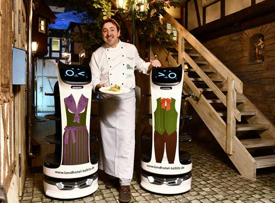 Service-Roboter im Lanhotel Grüner Baum in Plauen