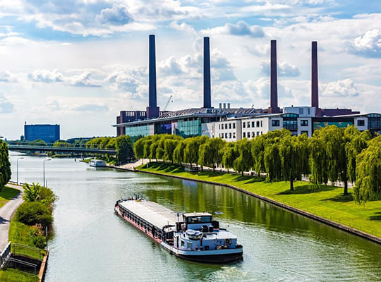 Blick auf die Aller in Wolfsburg