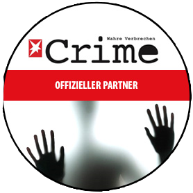 Stern Crime Aufkleber mit zwei Händen und einer Menschen Silhouette inklusive Stern Crime Logo