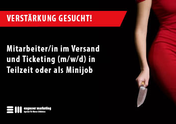 Stellenanzeige Mitarbeiter/in im Versand und Ticketing (m/w/d)